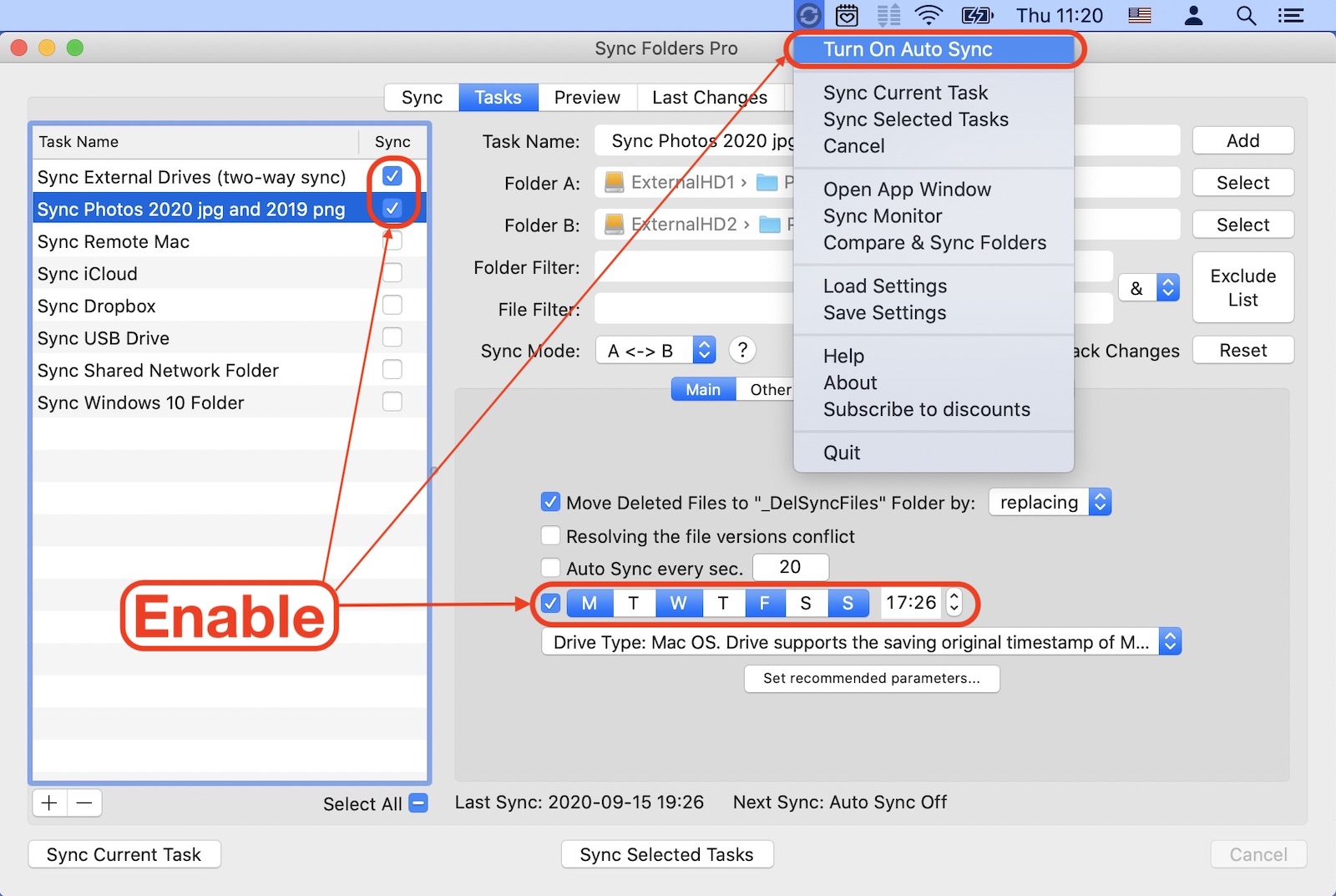 mac backup folder sync